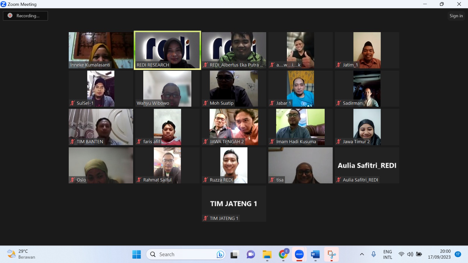 Weekly Zoom Meeting - MADANI Endline Data Collection